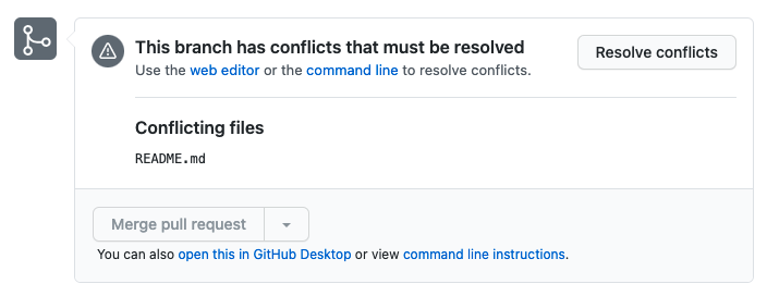 resolving conflicts on github